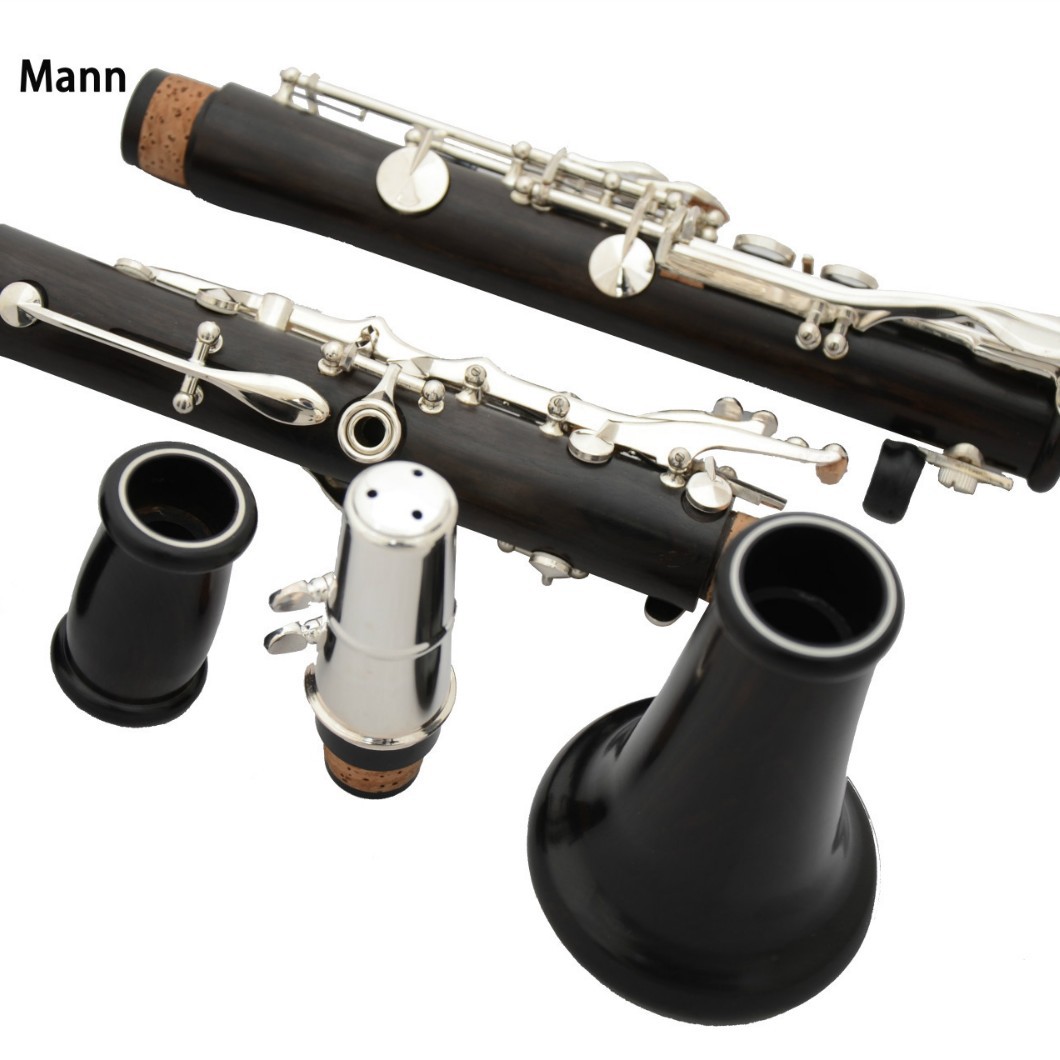 Musical Instrument Manufacturers - エーハン楽器製造会社製の黒檀製ラージマウスプロフェッショナルクラリネット（B♭調）、高級プロフェッショナルバッグ付き