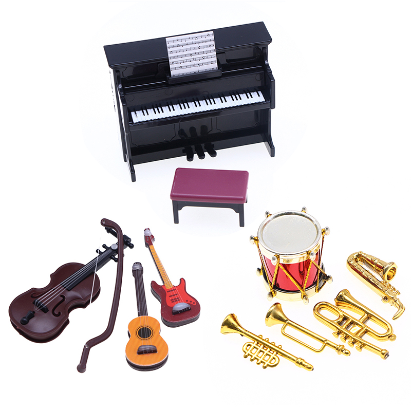 Musical Instrument Project - 【M】1:12 ドールハウスミニチュア古典楽器ピアノギターサックスセット楽器モデル人形ホームライフシーン装飾