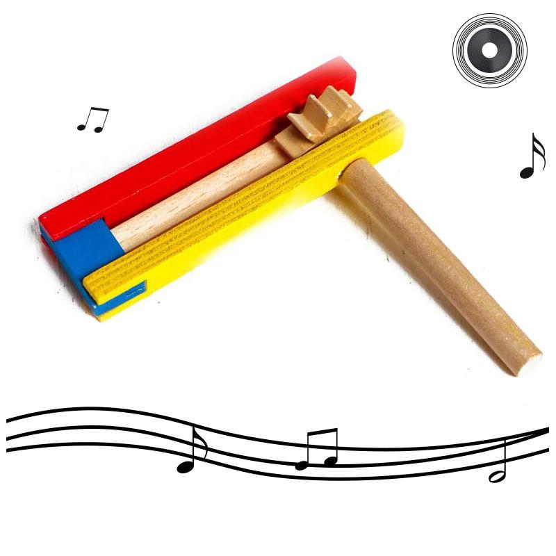 Musical Instrument Clapper - 1Pc 木製クラッパー子供リズム木製打楽器ロングハンドルカスタネット子供のための教育楽器