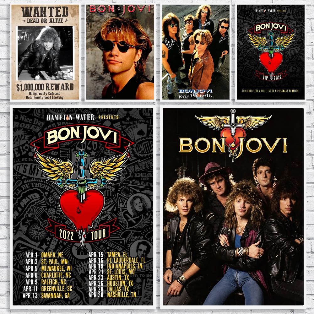 Musical Instrument Poster - ロックバンド B-Bon Jovi ポスター 多用途 HD