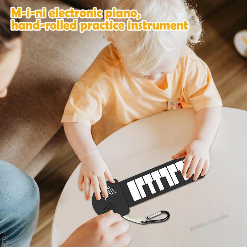 Musical Instrument Project - ロールアップ電子ピアノ シリコン製電動折りたたみピアノキーボード 旅行、学校、アウトドア、家庭用楽器