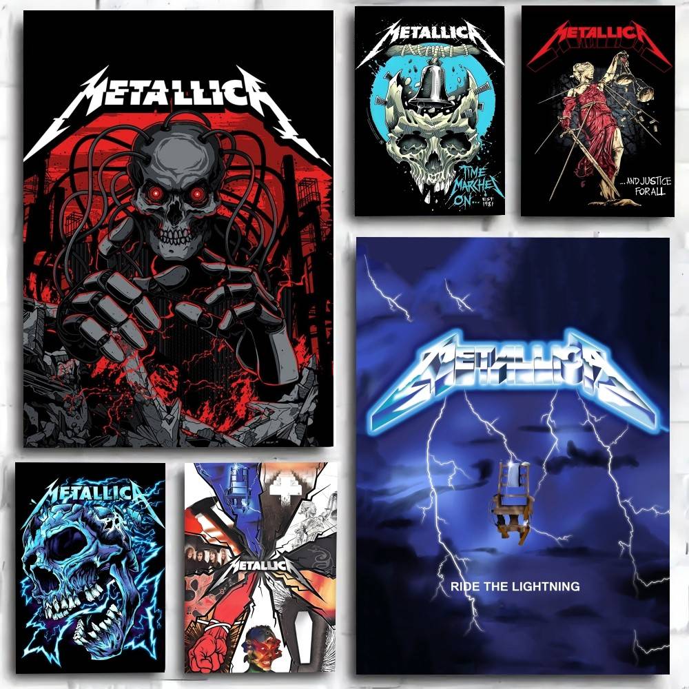 Musical Instrument Poster - ホットロックバンドクールM-METALLICAポスターアートプリントアニメスタイル家の装飾に最適なギフト完璧な部屋の装飾