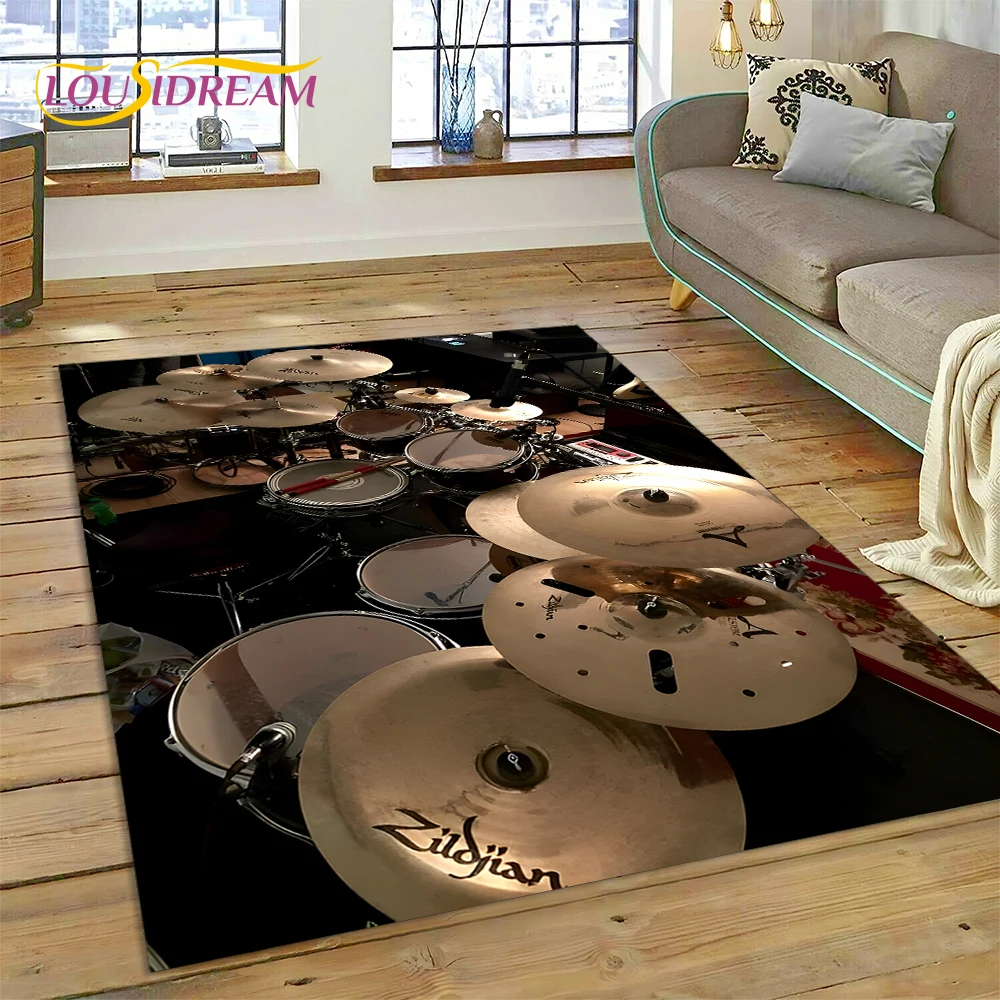 Musical Instrument Manufacturers - ドラムキット楽器ドラムセットカーペットラグ家庭用リビングルーム寝室ソファ玄関マット装飾、キッズエリアラグ滑り止めフロアマット