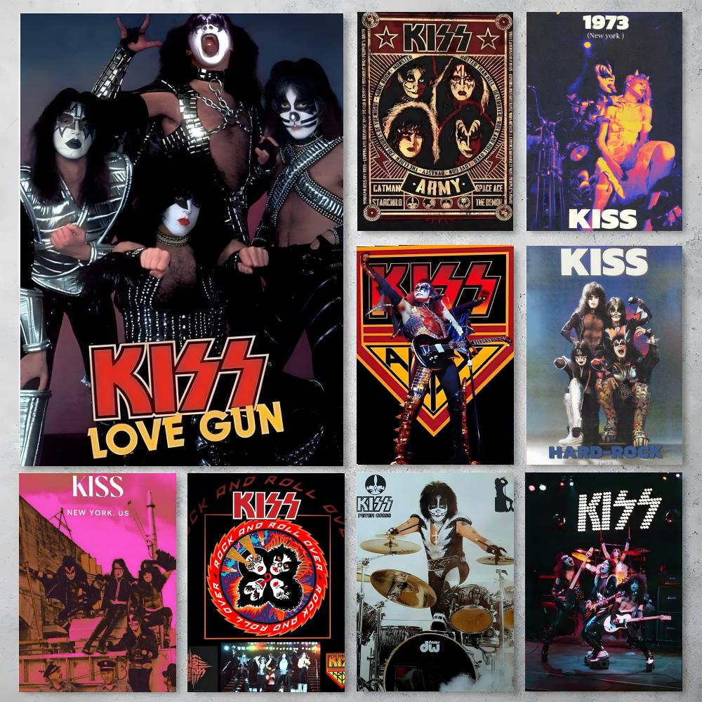 Musical Instrument Poster - K-Kiss Kraft Rock Band-S ポスター高精細ポスター、リビングルームや家の装飾用のウォールアート。
