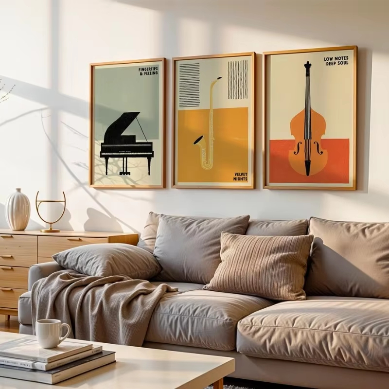 レトロな中世風ポップミュージック楽器ポスター |   90年 - Musical Instrument Poster のレビューと価格