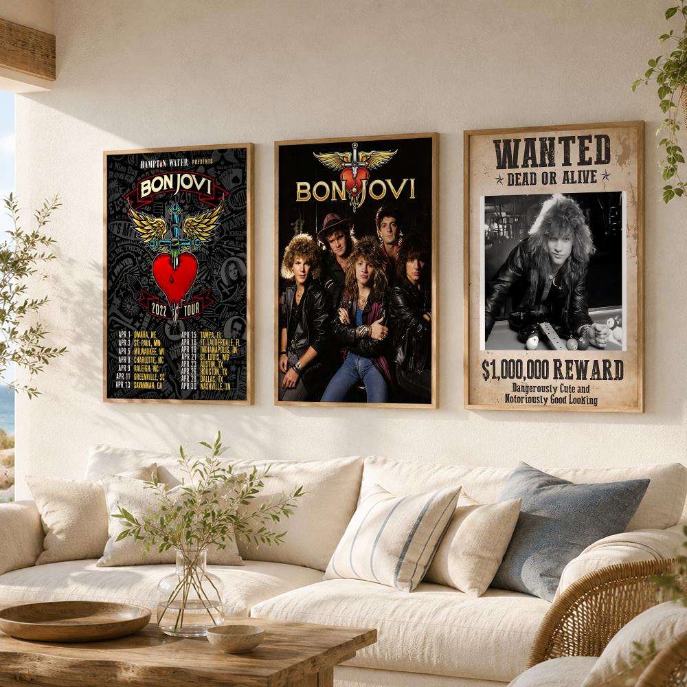 ロックバンド B-Bon Jovi ポスター 多用途 HD  - Musical Instrument Poster のレビューと価格