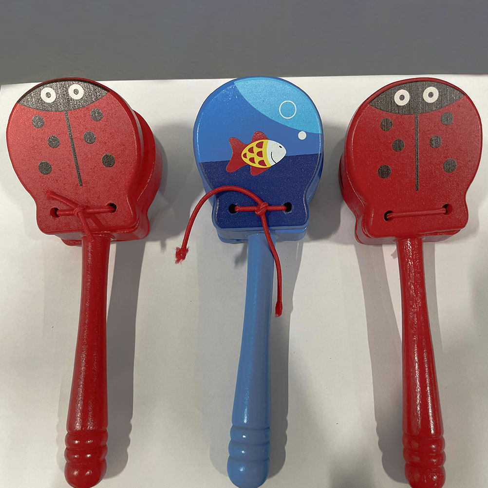 3 個の木製カスタネットハンドクラッパー打楽器赤ちゃん幼児用 - Musical Instrument Clapper のレビューと価格