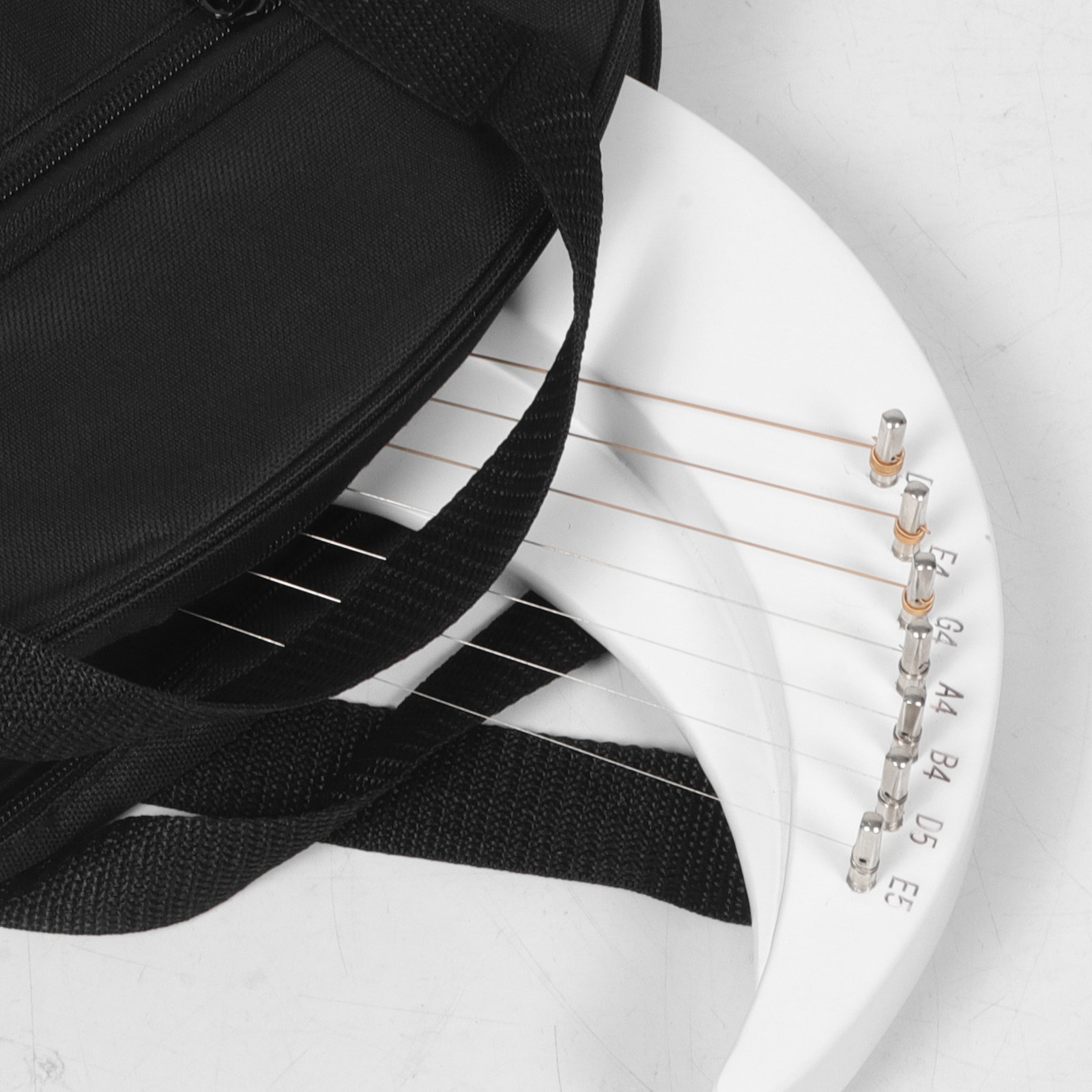 木製の7弦ムーンリラハープ。三日月型の楽器で、初心者向けの音 - Musical Instrument Harp のレビューと価格