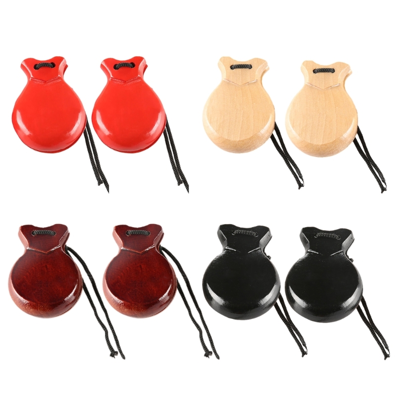 2 個伝統的なカスタネット木製スペインカスタネットフラメンコ - Musical Instrument Clapper のレビューと価格