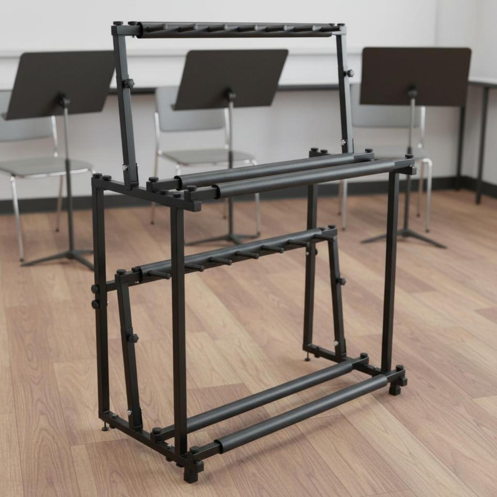 大容量調整可能ウクレレディスプレイラック、二段スタンド、楽器 - Musical Instruments Easy のレビューと価格