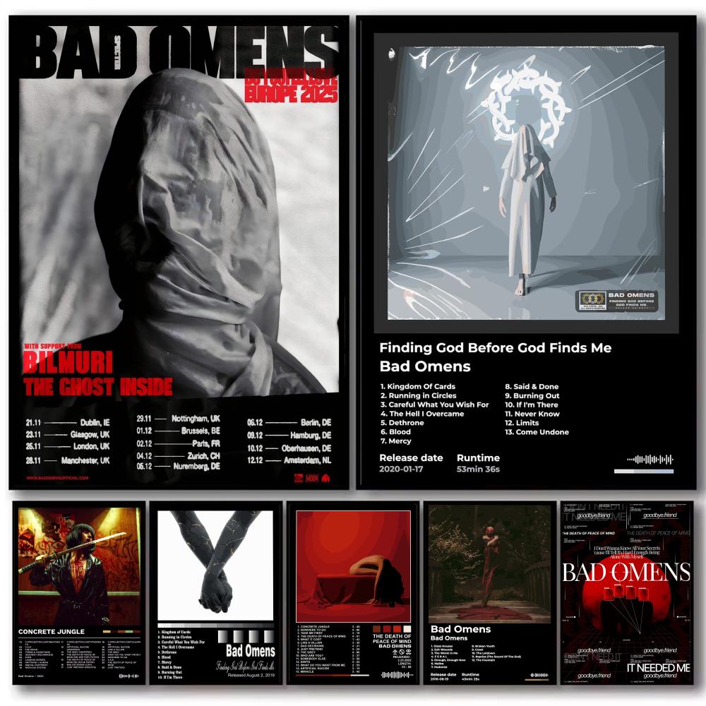 ロックバンドアルバム B-Bad Omens ポスター装飾ス - Musical Instrument Poster のレビューと価格
