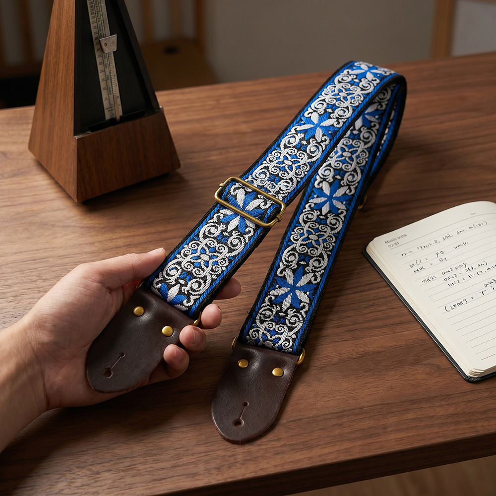 刺繍プリントギターストラップ ヴィンテージエスニックスタイル - Musical Instruments Easy のレビューと価格