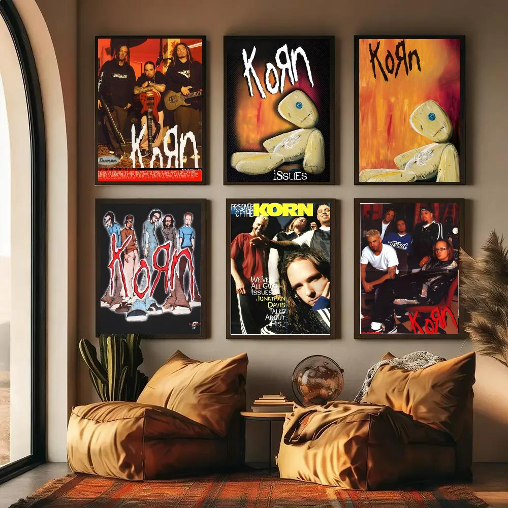 ロックバンドKKK-Kornポスター 自己粘着性アート 防水 - Musical Instrument Poster のレビューと価格