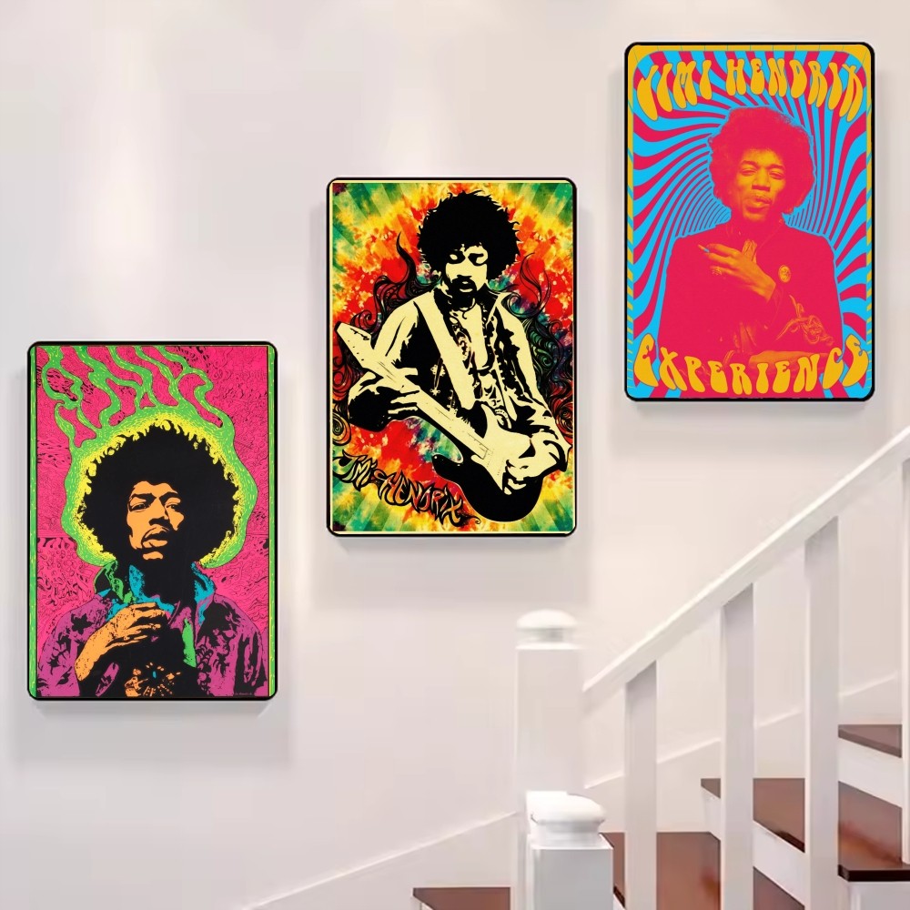 J-ジミ・ヘンドリックス クラフト・ペーパー・ポスター 高品 - Musical Instrument Poster のレビューと価格