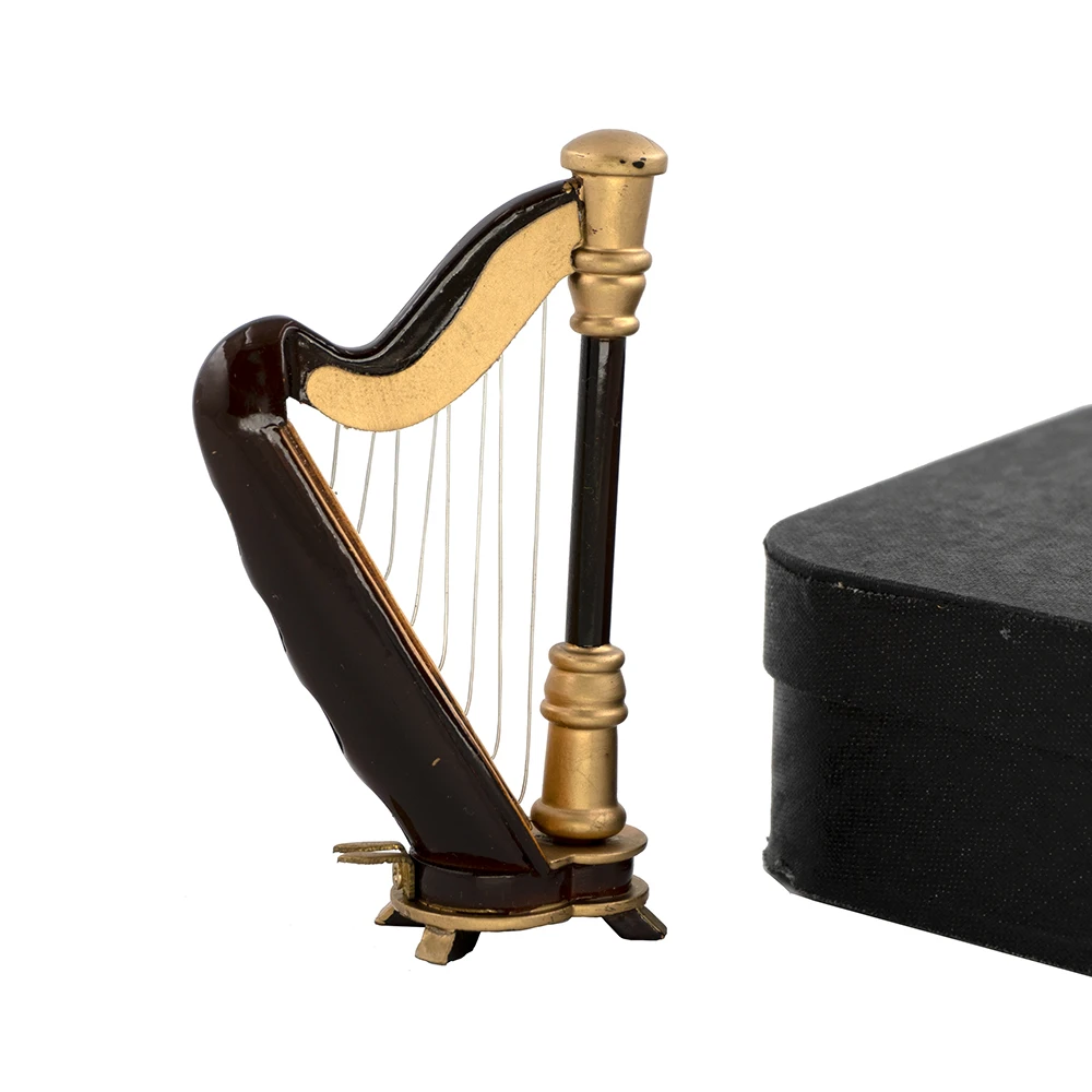 ミニチュア木製ハープモデルミニ Harfe 楽器 1/12  - Musical Instrument Harp のレビューと価格